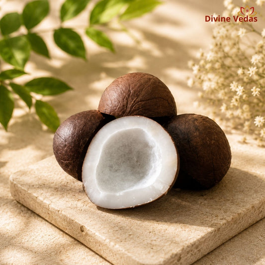 Dry Broken Coconut (Copra) for Pooja – 2 Pieces (300gms)