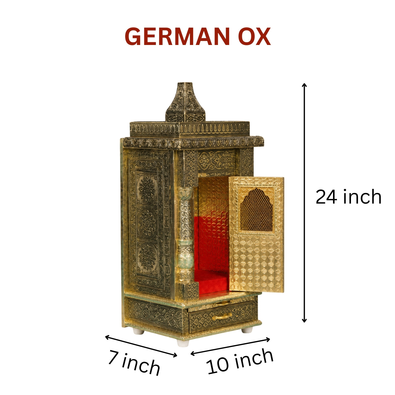 Premium Temple Collection 7 x 10 Inch | Handcrafted Pooja Mandir for Home