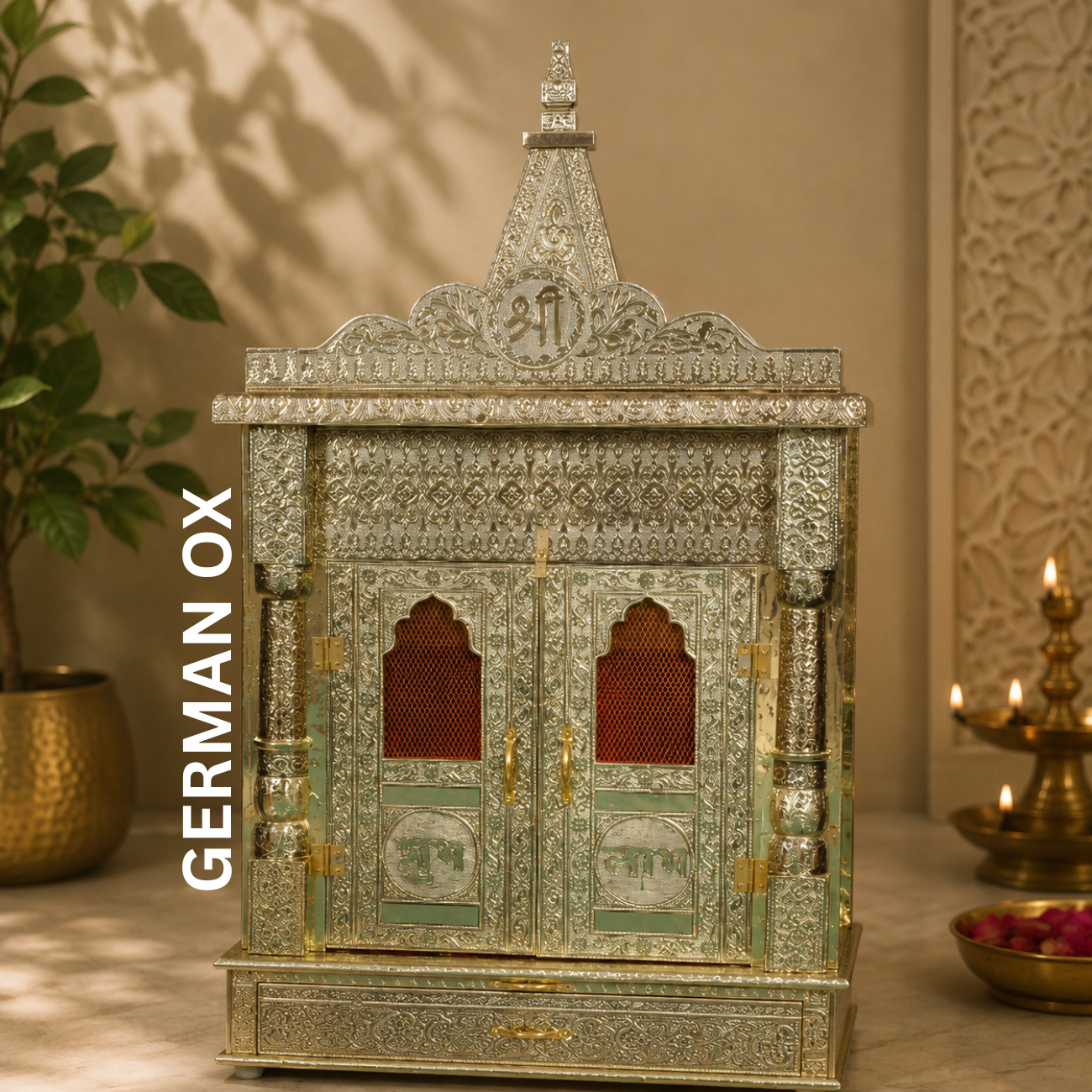 Premium Temple Collection 9 x 18 Inch | Luxury Handcrafted Pooja Mandir