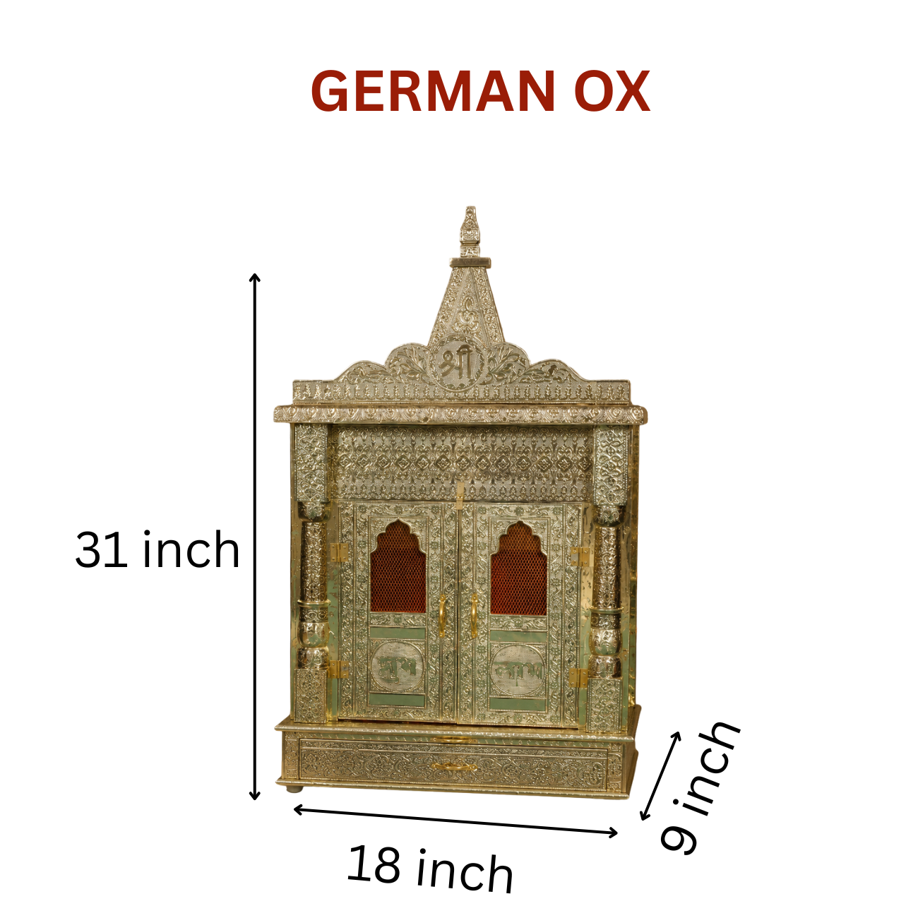 Premium Temple Collection 9 x 18 Inch | Luxury Handcrafted Pooja Mandir