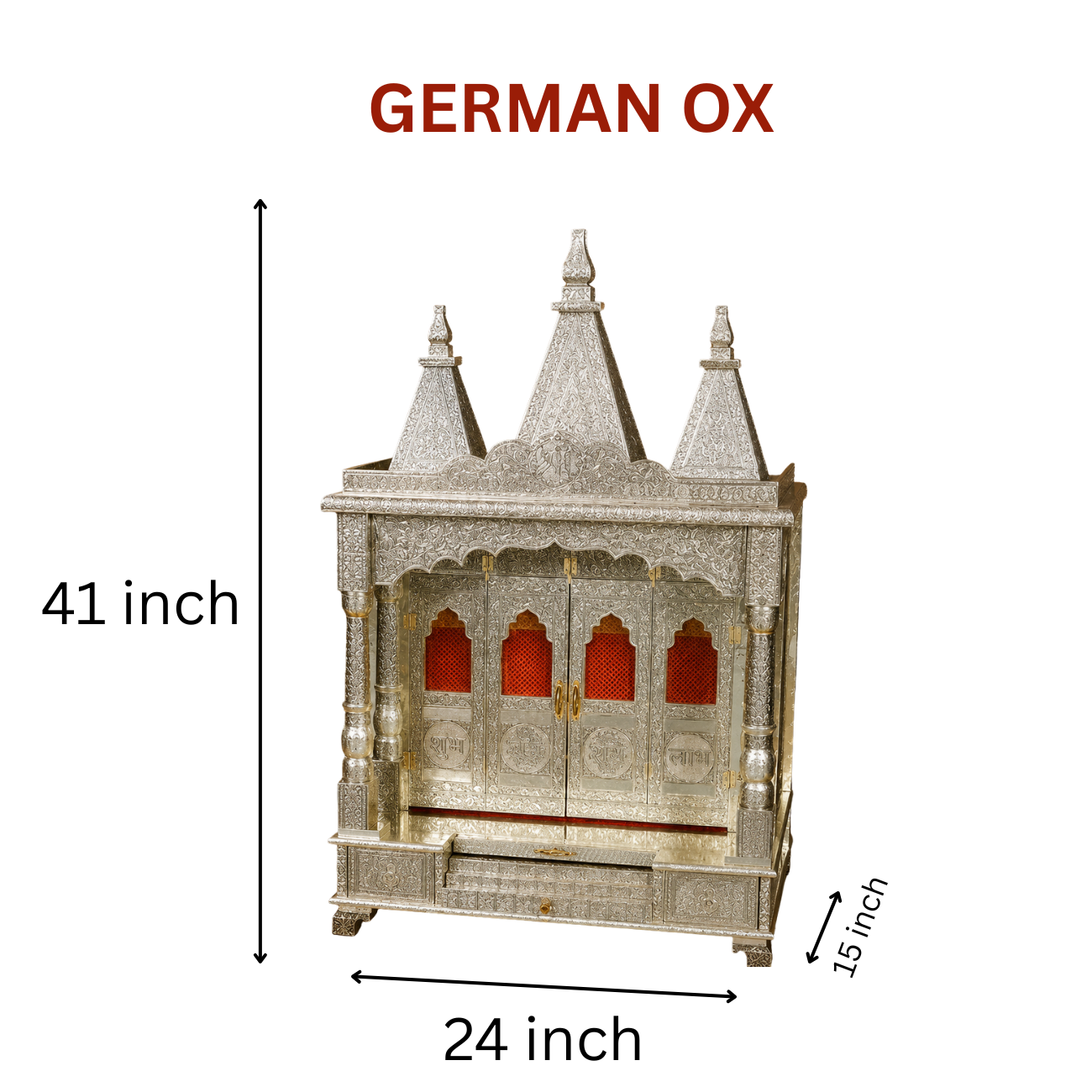 Premium Temple Collection 15 x 24 Inch | Luxury Handcrafted Pooja Mandir for Home