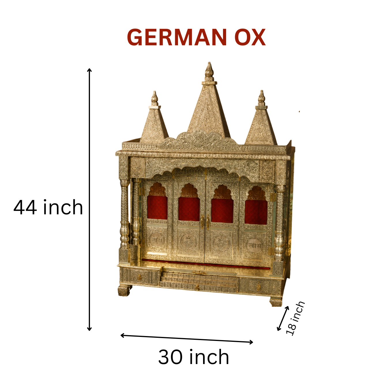 Premium Temple Collection 18 x 30 Inch | Luxury Handcrafted Pooja Mandir for Home