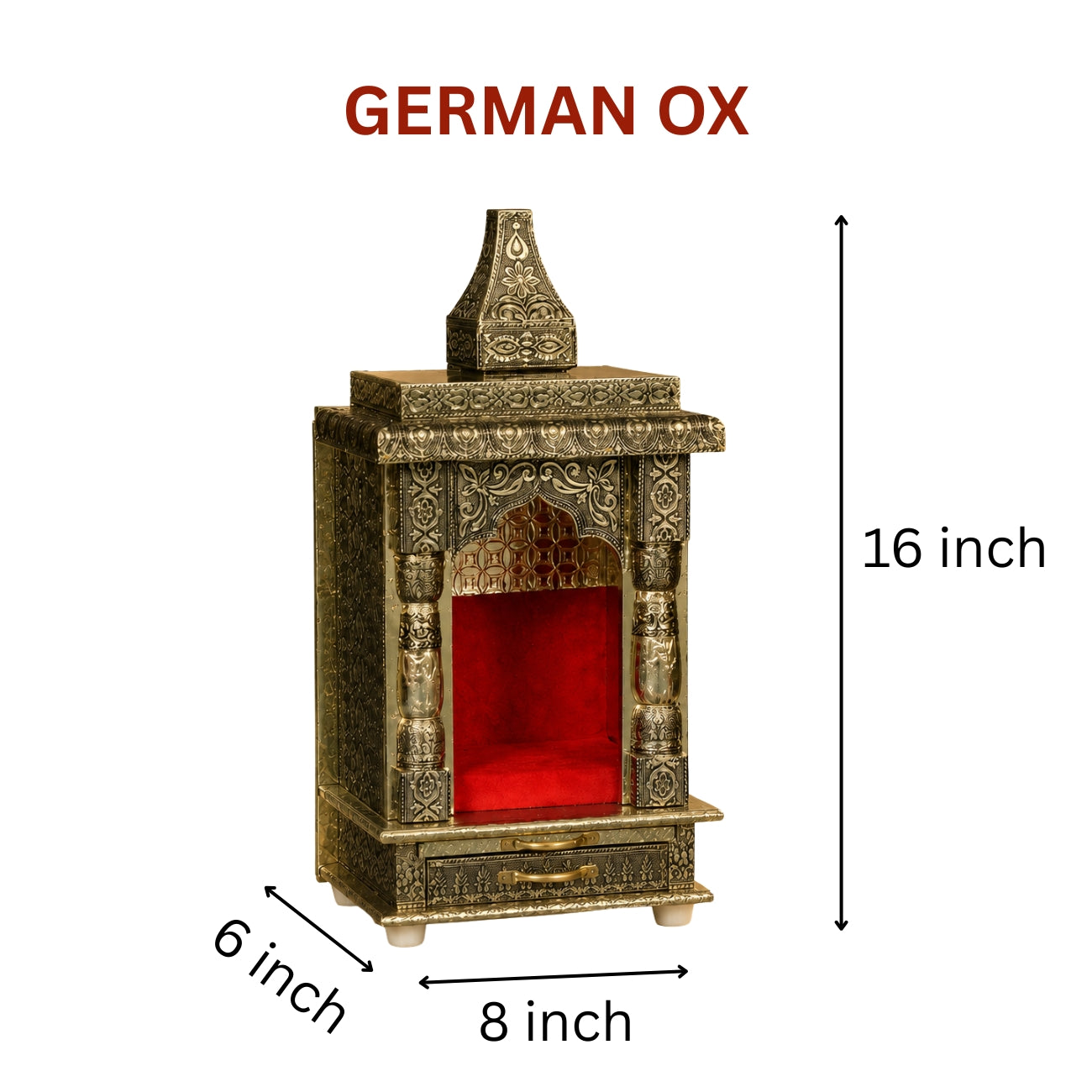 Premium Temple Collection 6 x 8 Inch | Luxury Pooja Mandir for Home