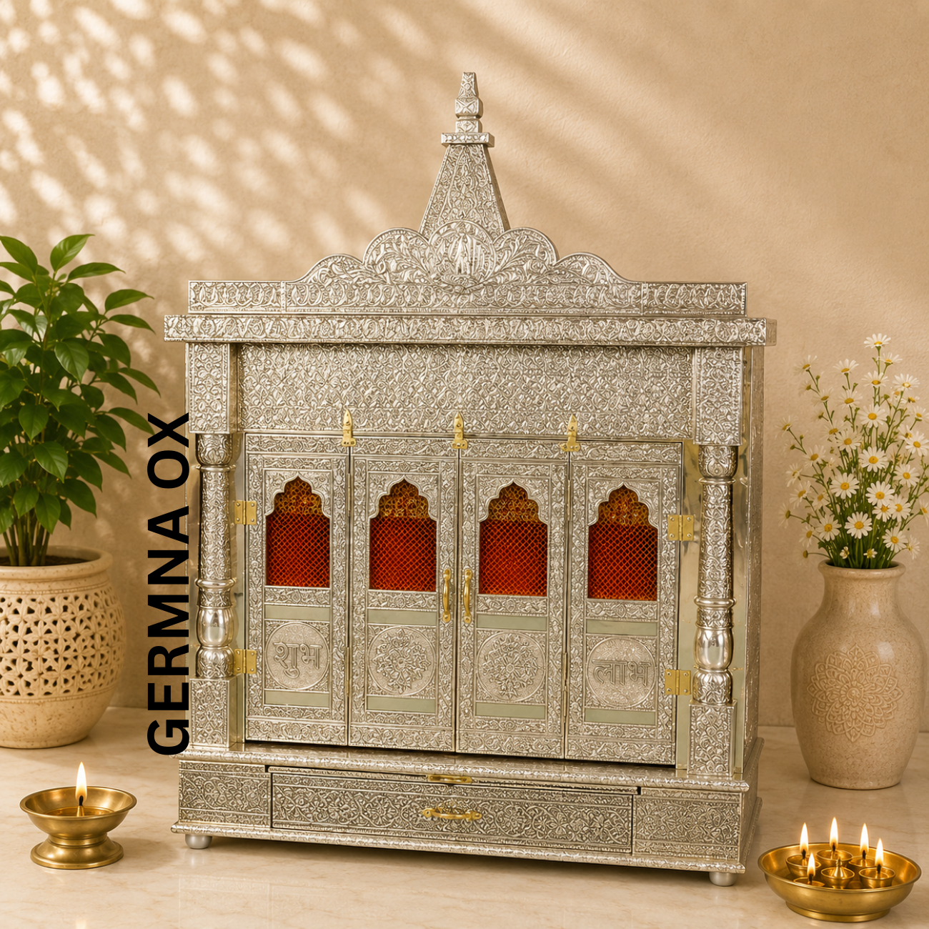 Premium Temple Collection 9 x 24 Inch | Luxury Handcrafted Pooja Mandir