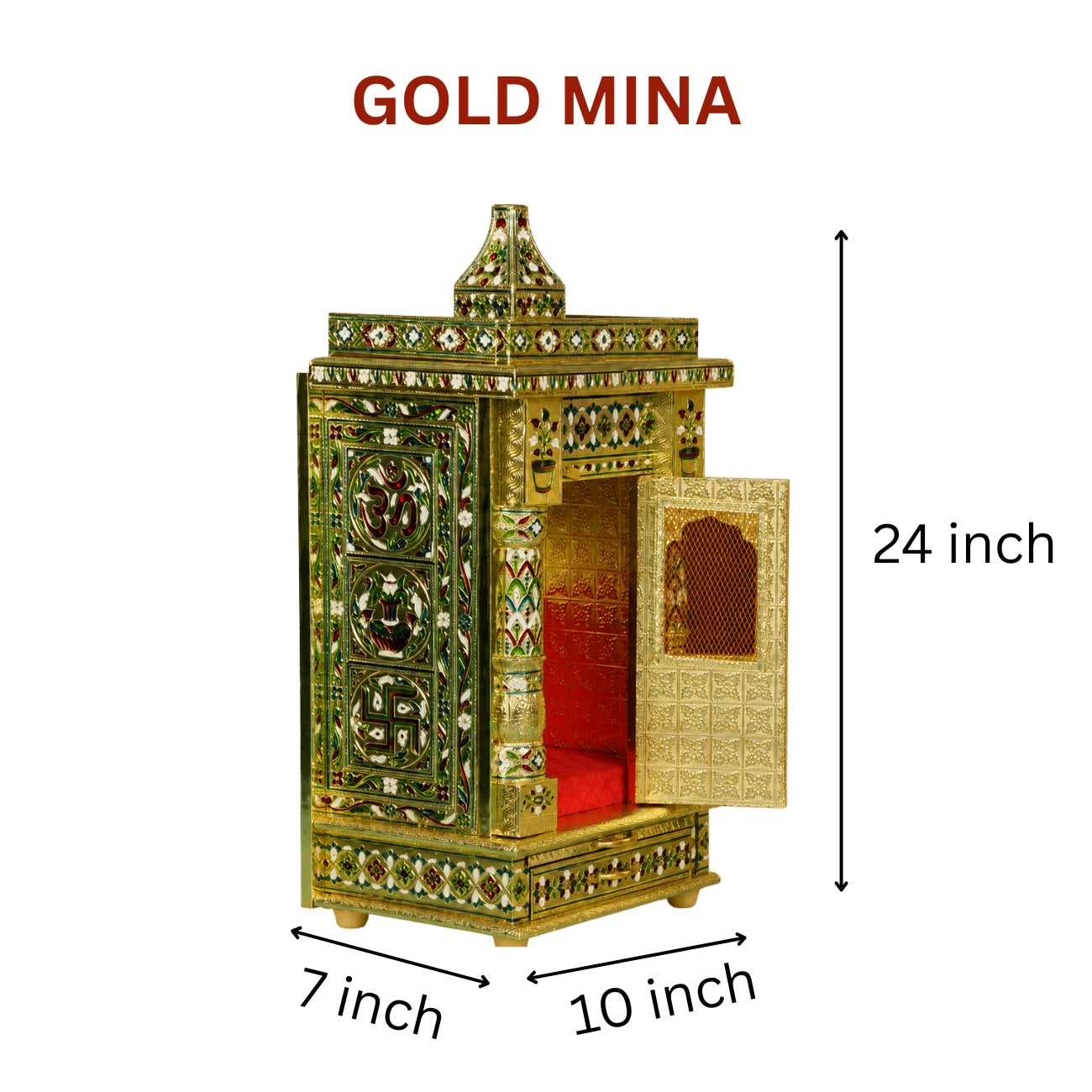 Premium Temple Collection 7 x 10 Inch | Handcrafted Pooja Mandir for Home
