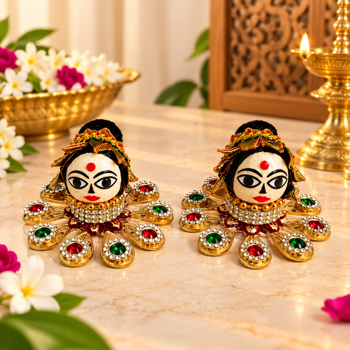 Ganesh Riddhi Siddhi Decorative Idol Set for Home Mandir & Ganpati Pooja
