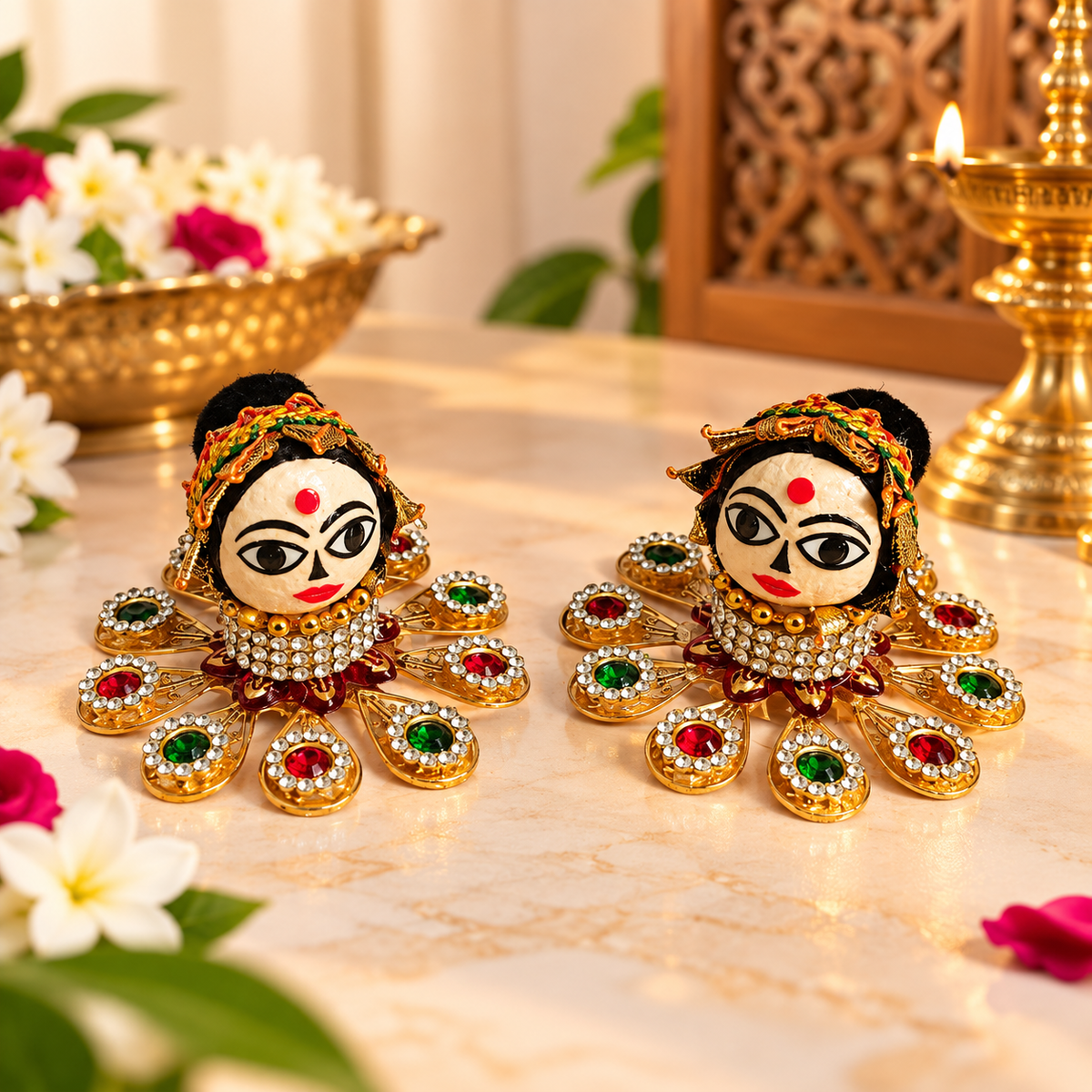 Ganesh Riddhi Siddhi Decorative Idol Set for Home Mandir & Ganpati Pooja