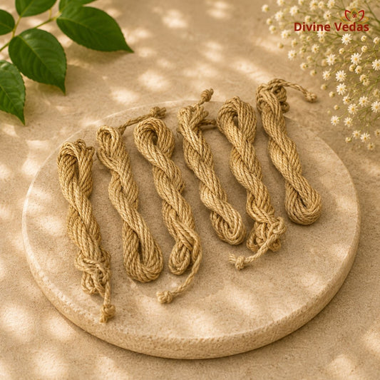 Grass Thread for Pooja – 6 Pieces (Approx. 5 Meters Each)