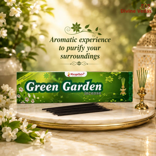 Green Garden Incense Sticks (Agarbatti) – Premium Fresh Herbal Fragrance for Puja, Meditation & Home