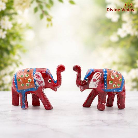 Hand Painted Elephant Decorative Figurine Set – Premium Home Decor Gift