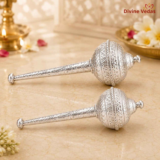 Hanuman Gada in Silver 38g | Silver Bajrangbali Gada for Pooja | Divine Vedas