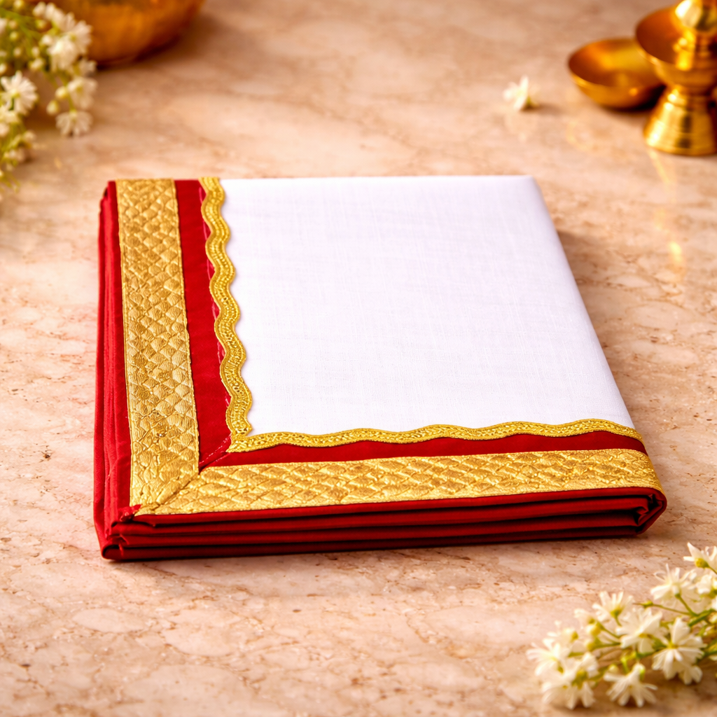 Kumkum Pagla with Red Frame and Golden Edge – Premium Bride Welcome Ritual Decor