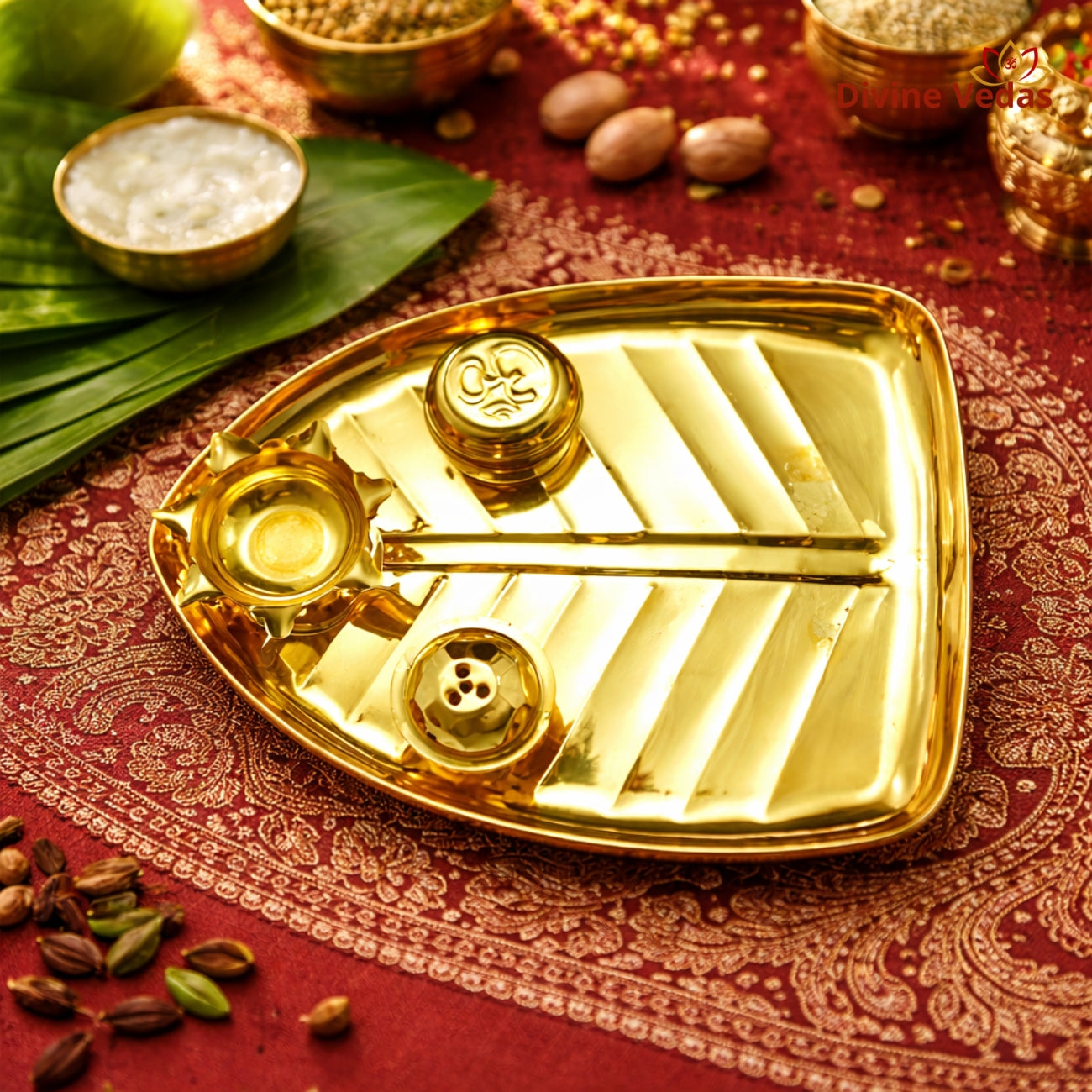 Leaf Puja Thali Set