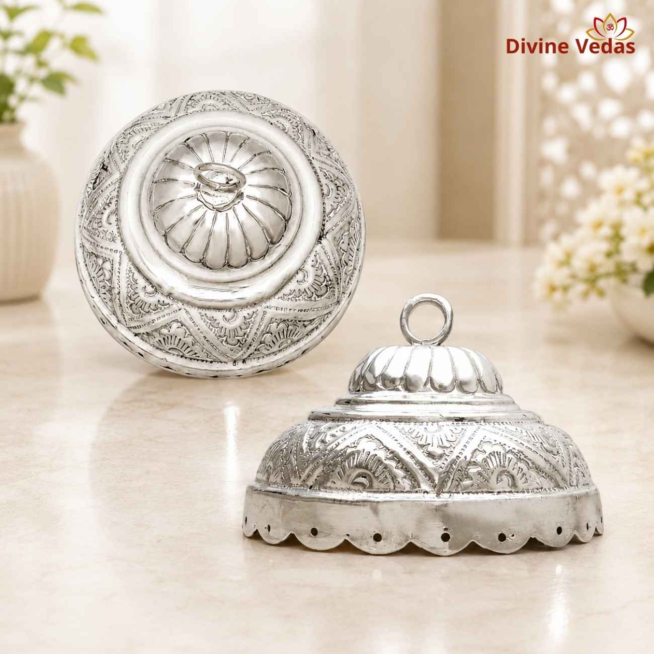 Mata Ka Chatar in Silver 38g | Silver Chhatra for Devi Mata Murti | Divine Vedas