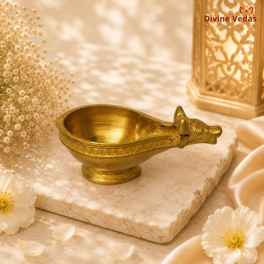Nandi Diya for Pooja | Lord Shiva Nandi Oil Lamp Deepak | Divine Vedas