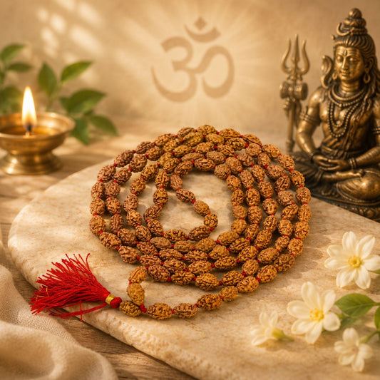 Original 2 Mukhi Rudraksha Mala | Authentic 2 Mukhi Rudraksha Japa Mala for Harmony & Spiritual Growth
