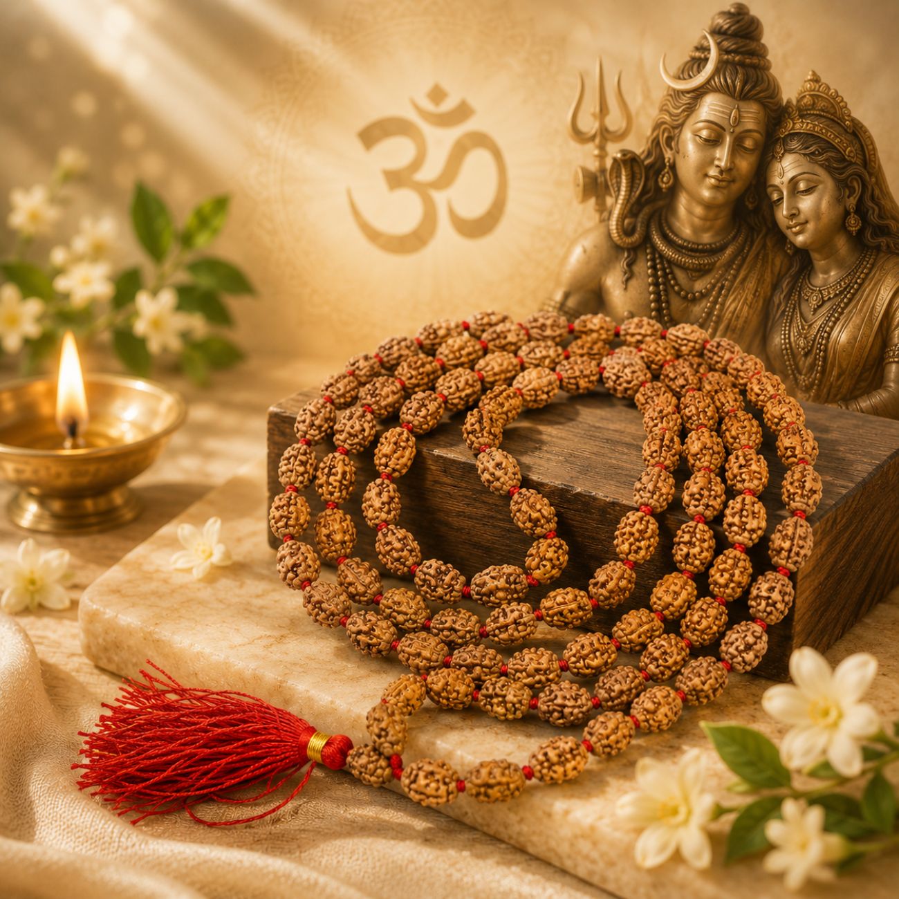 Original 2 Mukhi Rudraksha Mala | Authentic 2 Mukhi Rudraksha Japa Mala for Harmony & Spiritual Growth