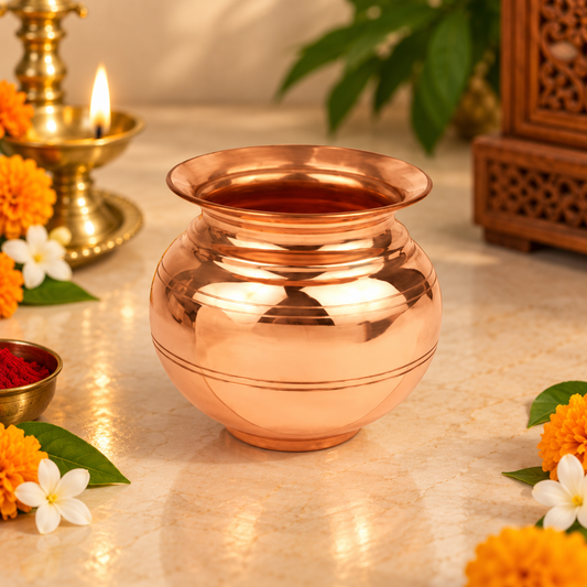 Premium Handcrafted Copper Kalash Kalasham for Pooja & Rituals | Divine Vedas