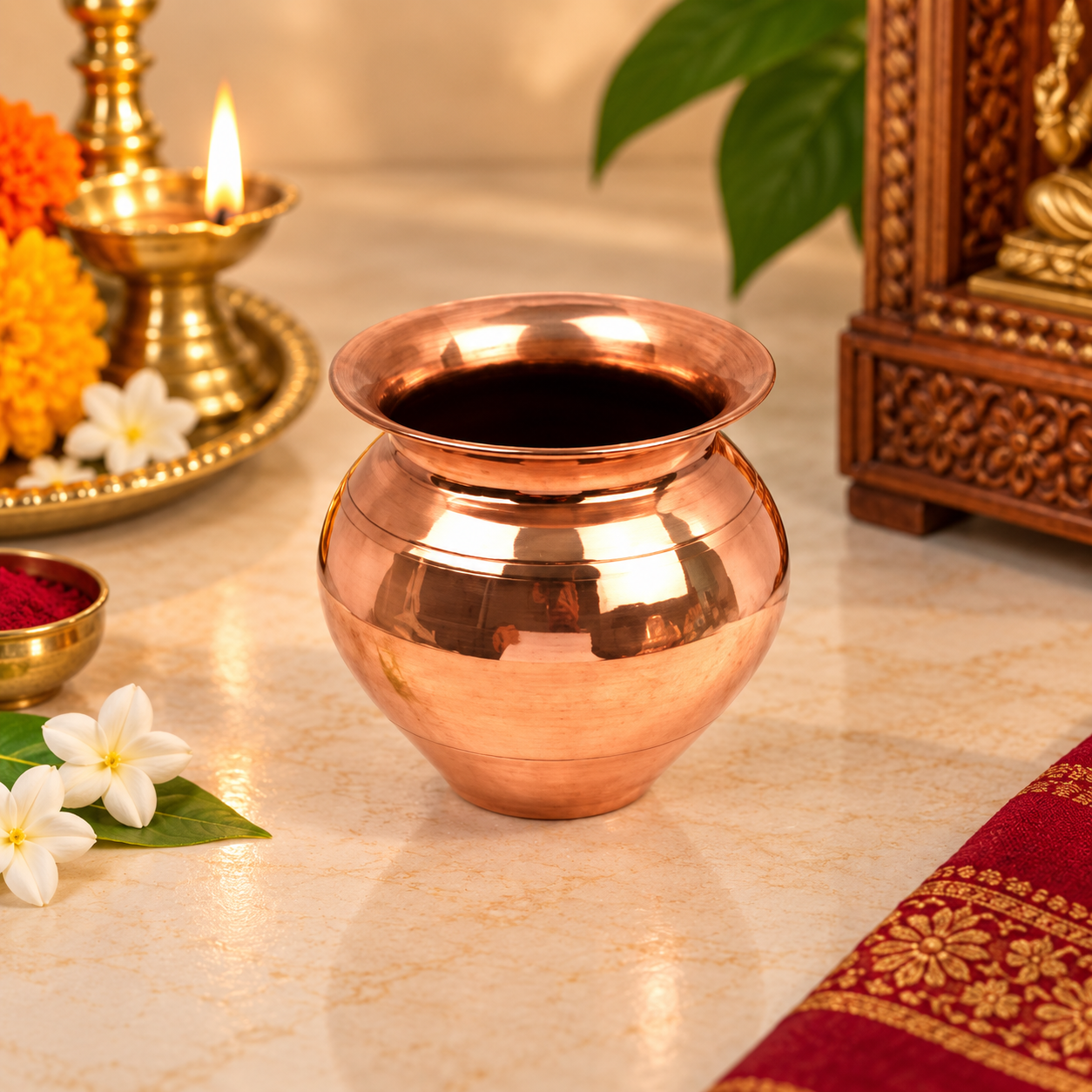 Pure Tamba Copper Kalash Lota for Pooja & Rituals | Divine Vedas