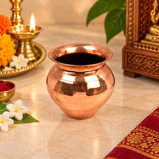 Pure Tamba Copper Kalash Lota for Pooja & Rituals | Divine Vedas