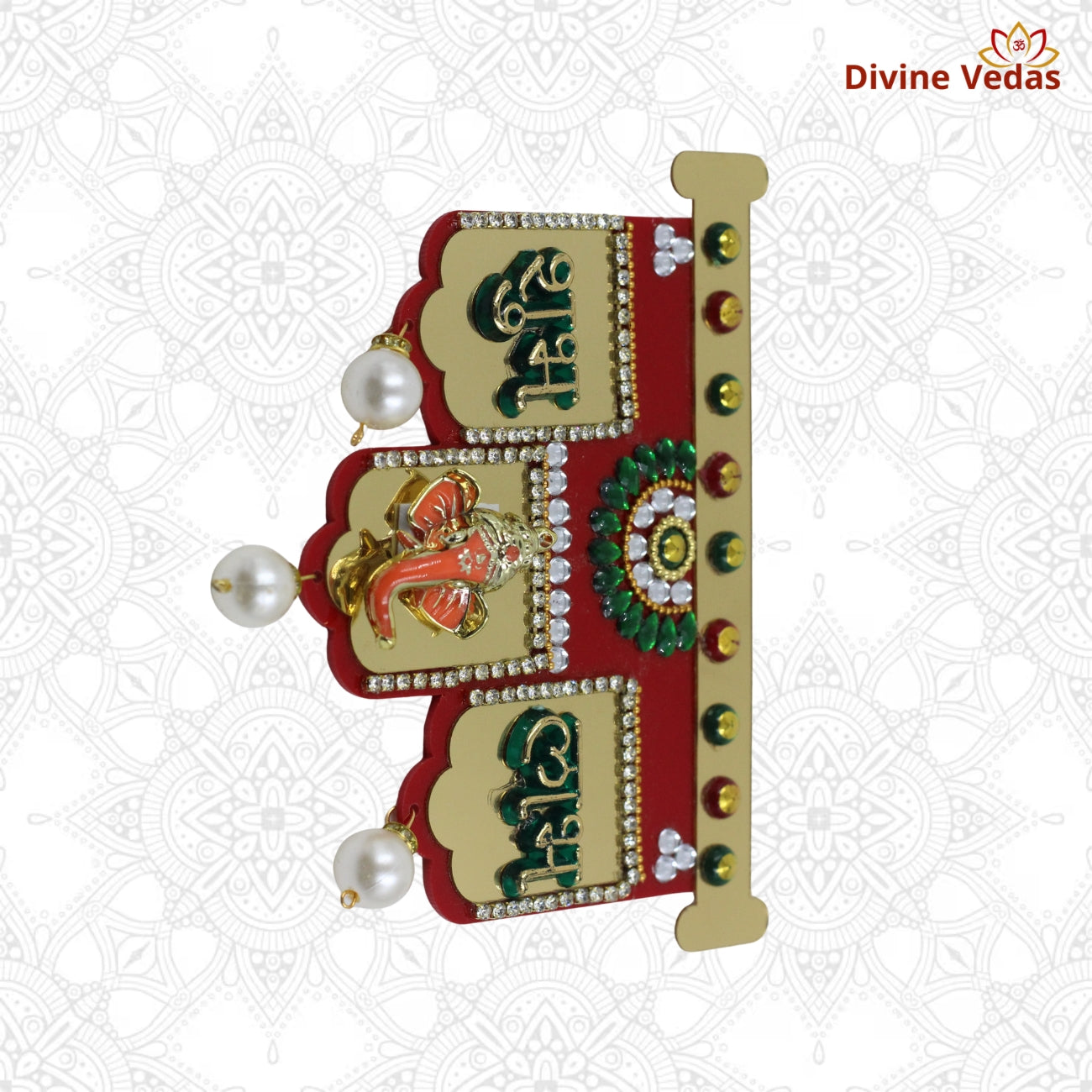 Red Acrylic Shubh Labh with Ganesh Decorative Door Hanging – Premium Entrance Decor