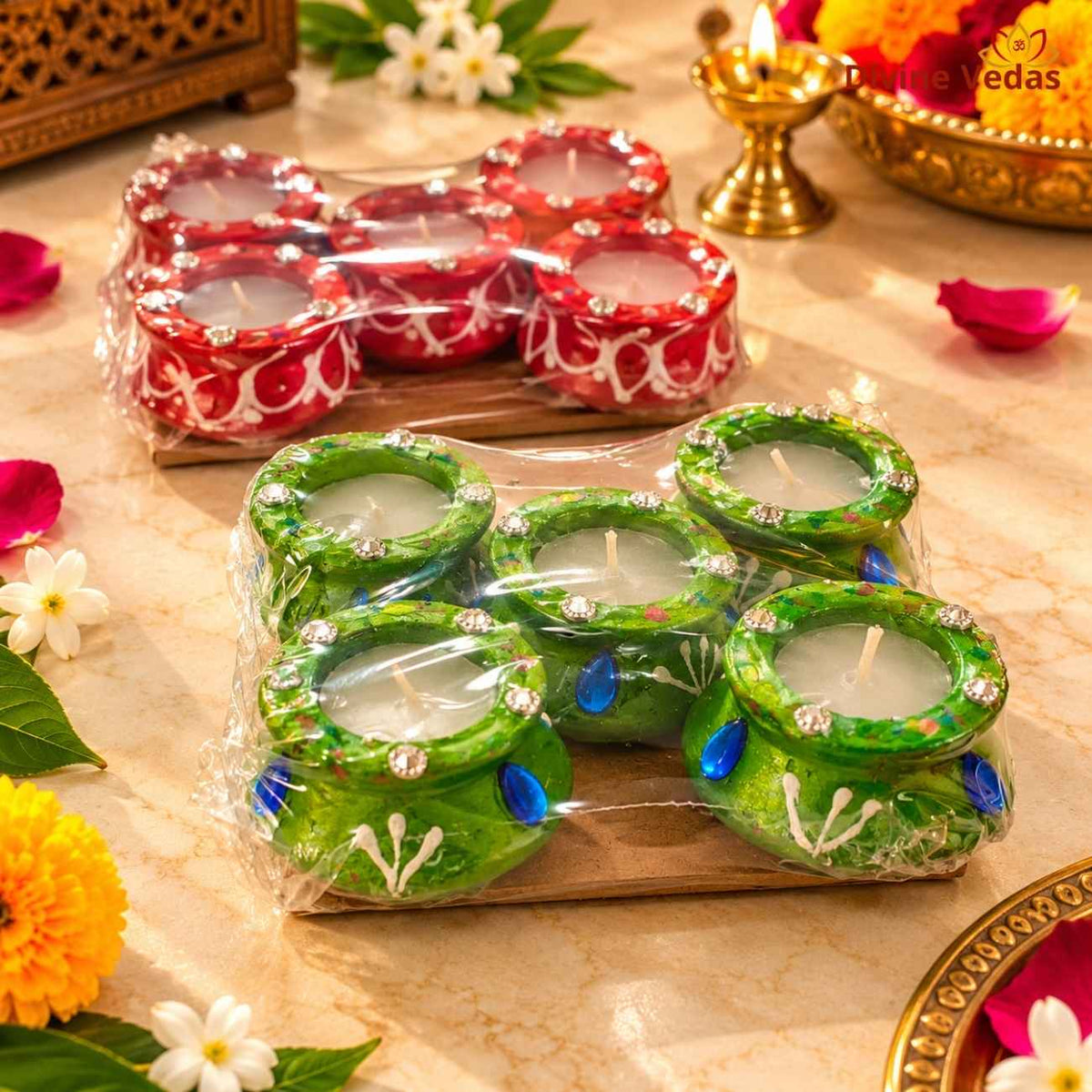Big Size Hand Painted Handi Wax Diya for Diwali & Pooja – Multicolor Decorative Diya