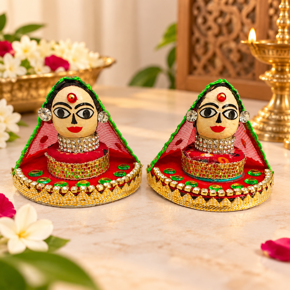 Riddhi Siddhi Decorative Idol Set for Ganesh Pooja & Home Mandir