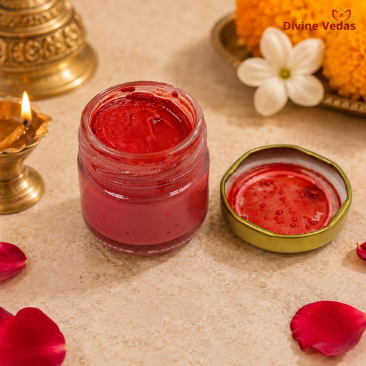 Rose Tilak Paste – 20gms | Pure Sacred Rose Tilak for Pooja | Divine Vedas