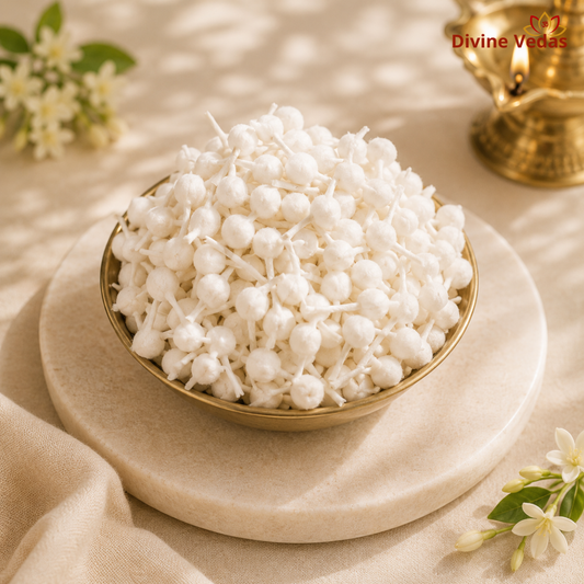 Round Cotton Wicks for Pooja – 200pcs | Pure Cotton Diya Batti | Divine Vedas