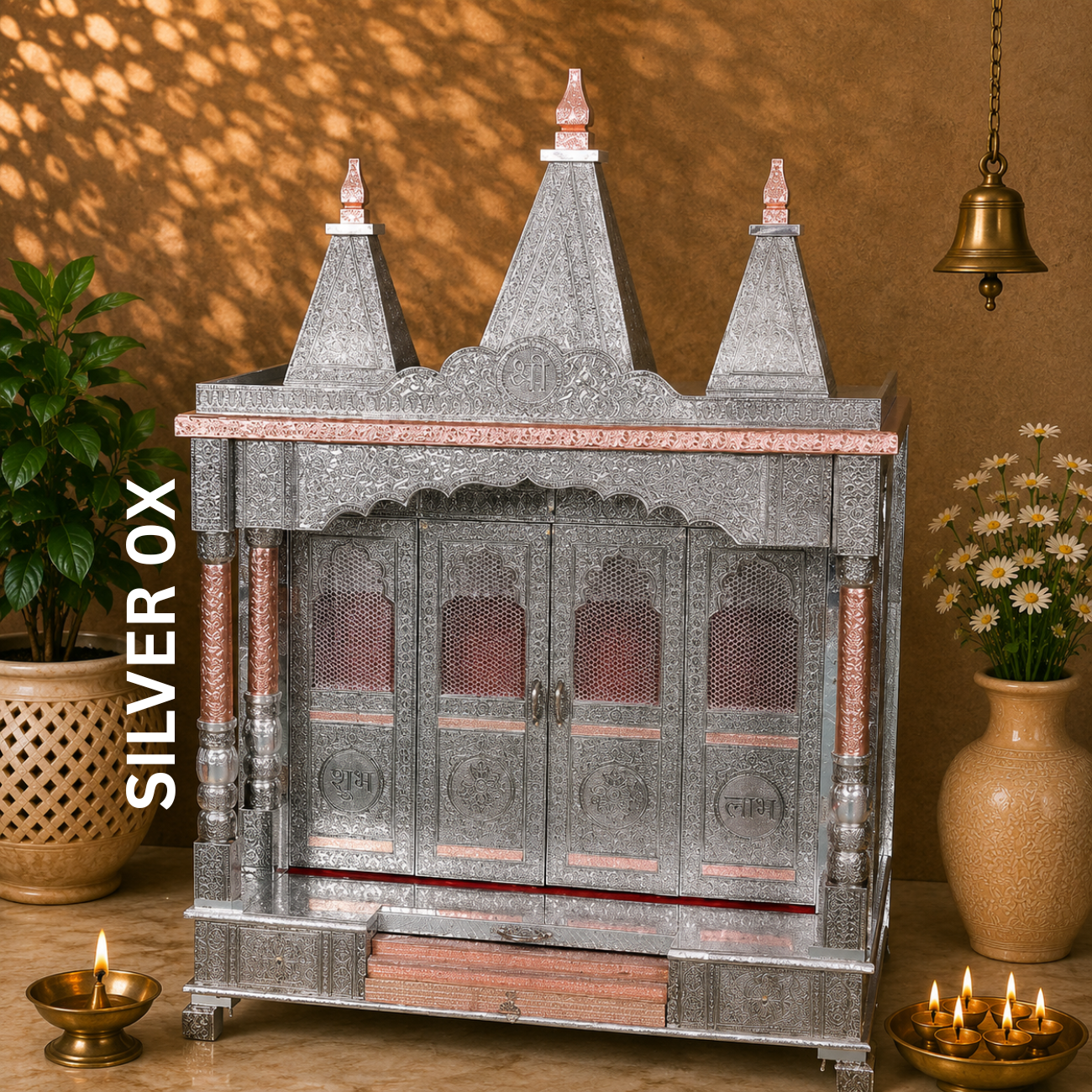 Premium Temple Collection 18 x 30 Inch | Luxury Handcrafted Pooja Mandir for Home