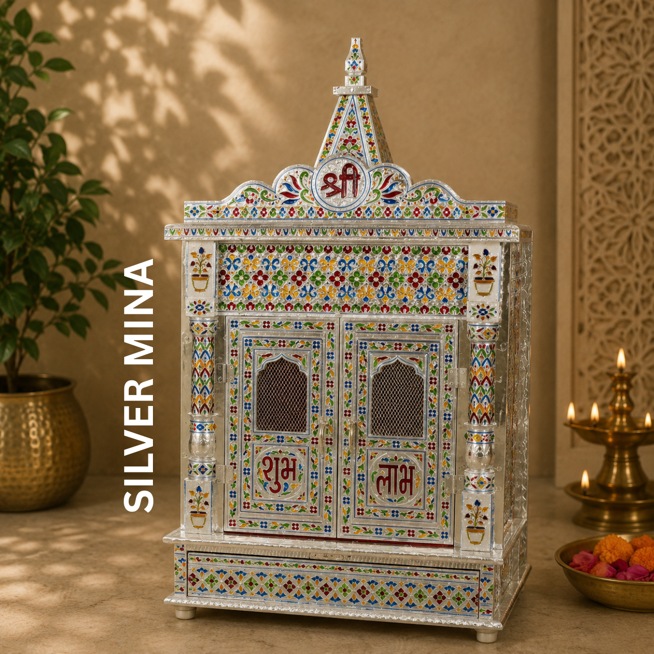 Premium Temple Collection 9 x 18 Inch | Luxury Handcrafted Pooja Mandir