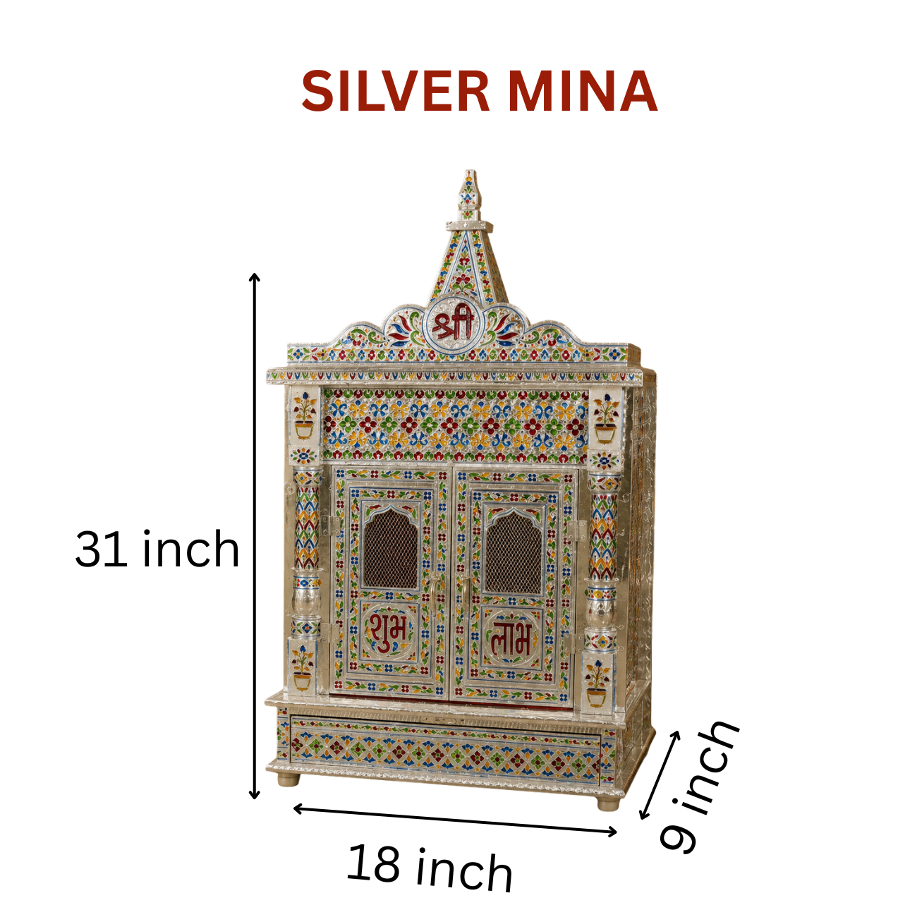 Premium Temple Collection 9 x 18 Inch | Luxury Handcrafted Pooja Mandir