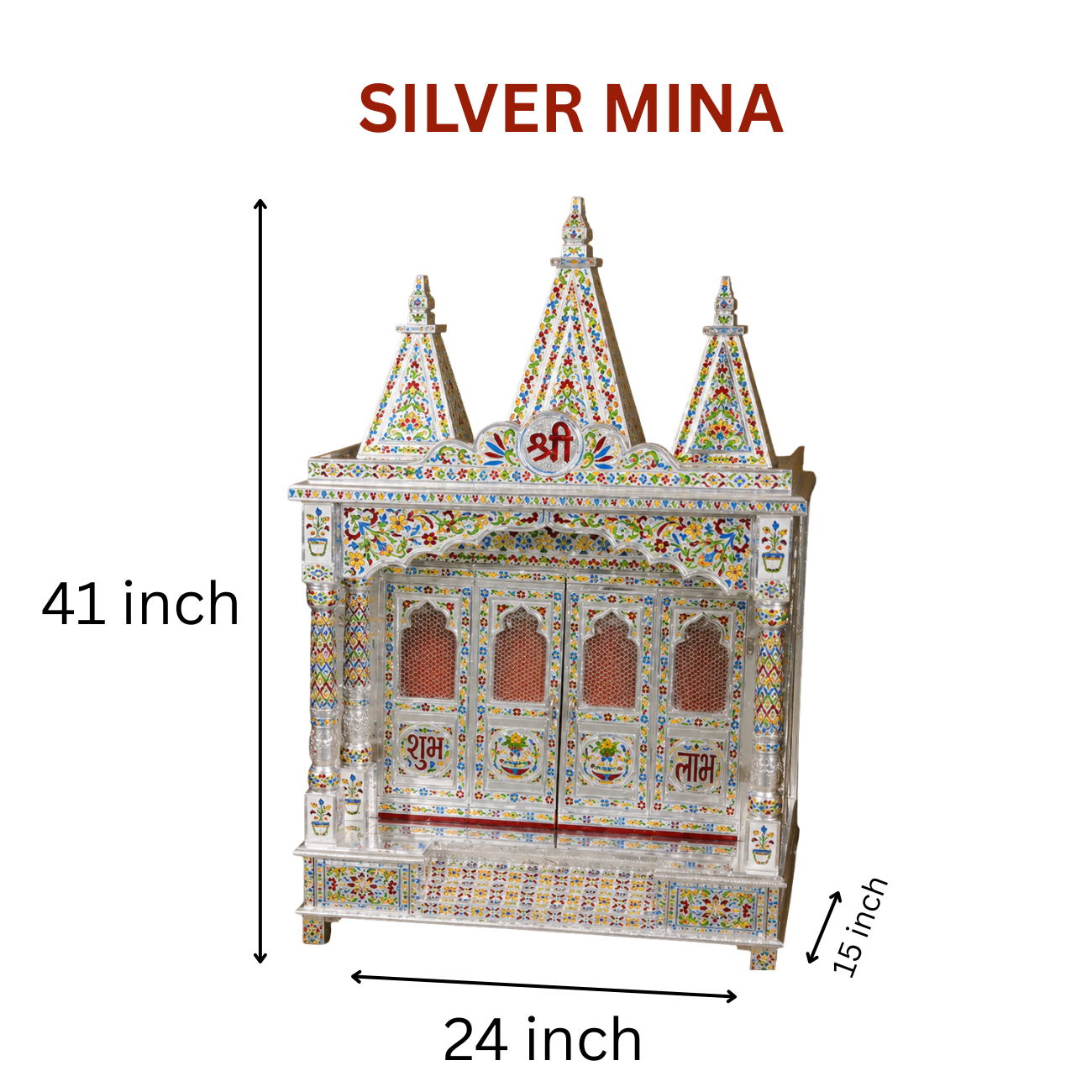 Premium Temple Collection 15 x 24 Inch | Luxury Handcrafted Pooja Mandir for Home