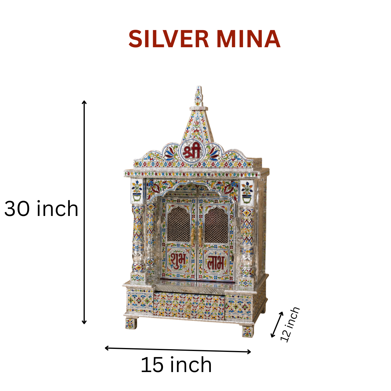 Premium Temple Collection 12 x 15 Inch | Handcrafted Pooja Mandir for Home