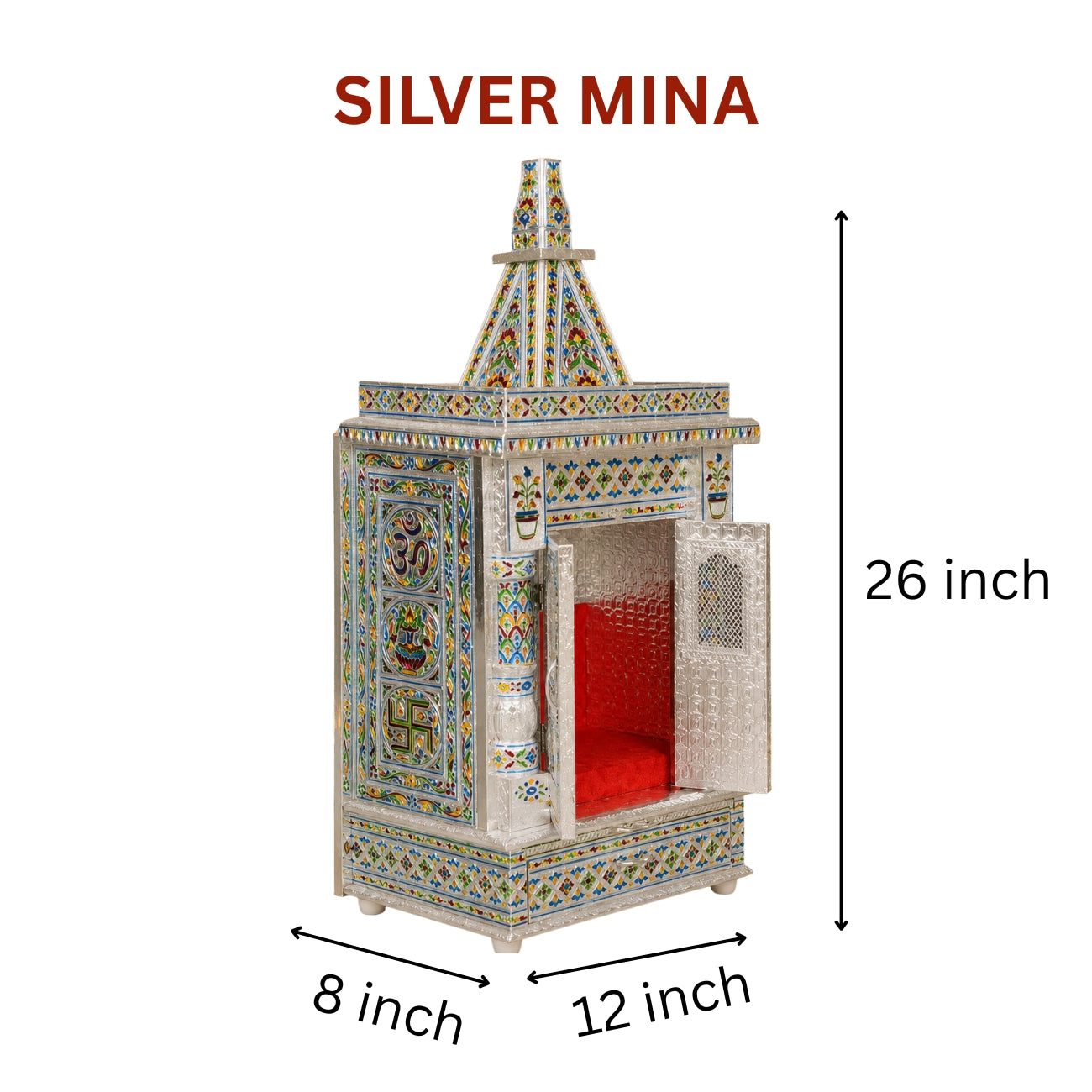 Premium Temple Collection 8 x 12 Inch | Luxury Pooja Mandir for Home