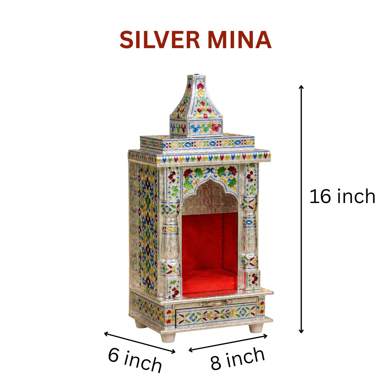 Premium Temple Collection 6 x 8 Inch | Luxury Pooja Mandir for Home