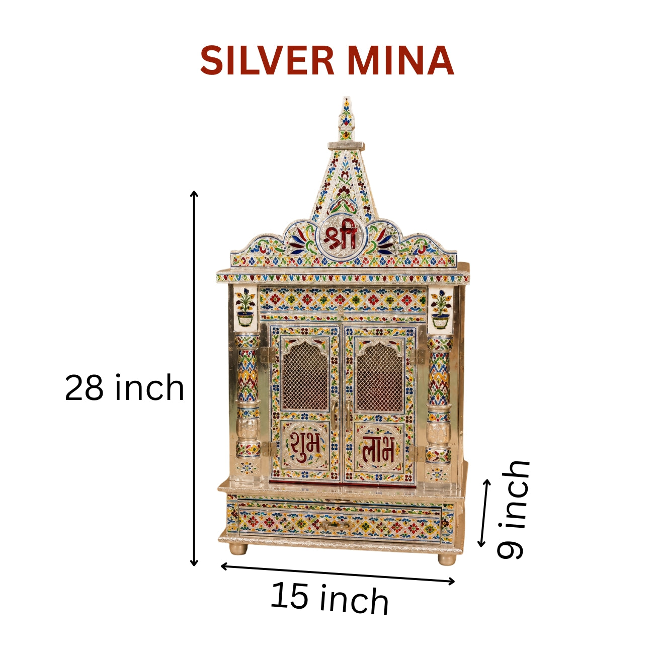 Luxury Handcrafted Pooja Mandir for Home – 9 x 15 Inch