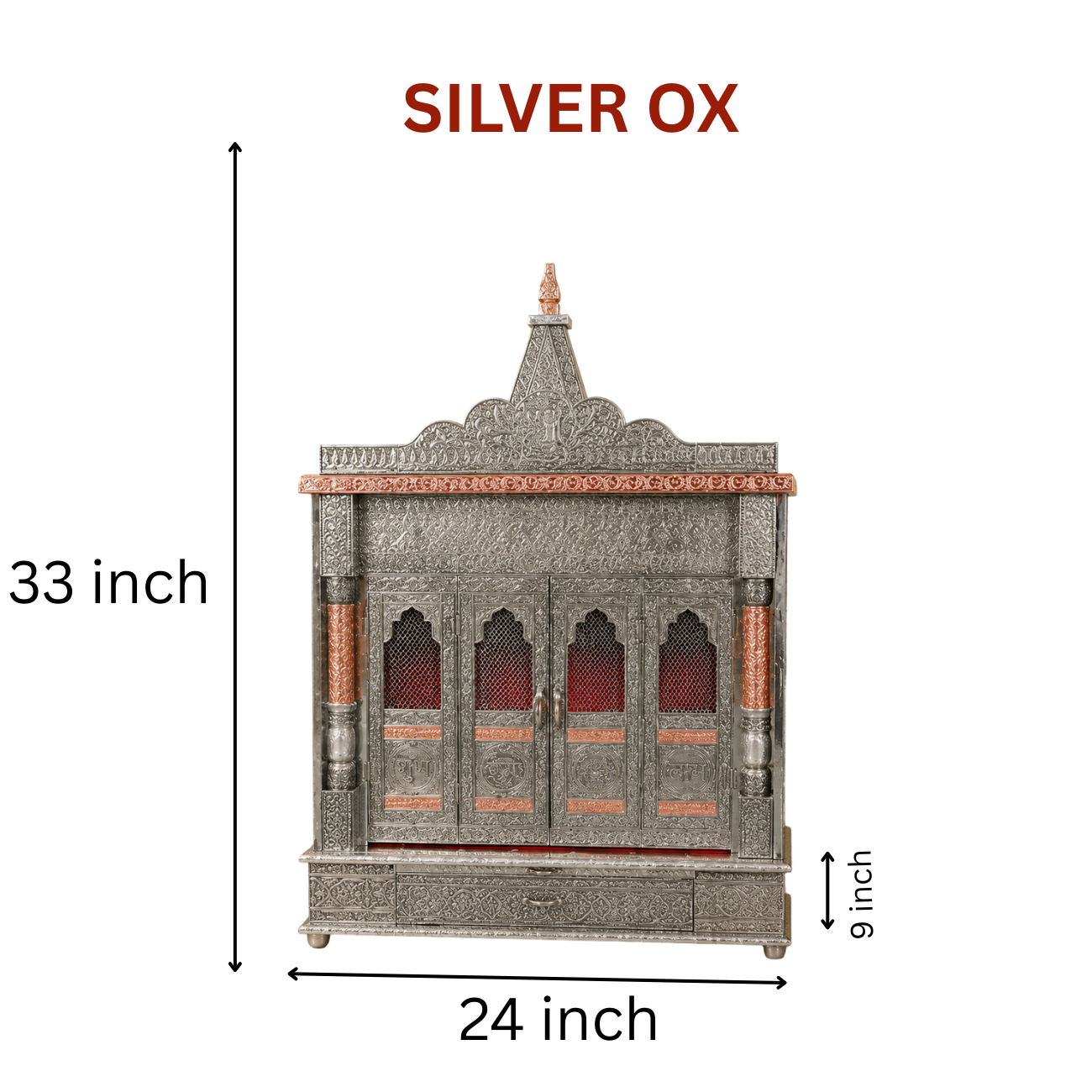 Premium Temple Collection 9 x 24 Inch | Luxury Handcrafted Pooja Mandir