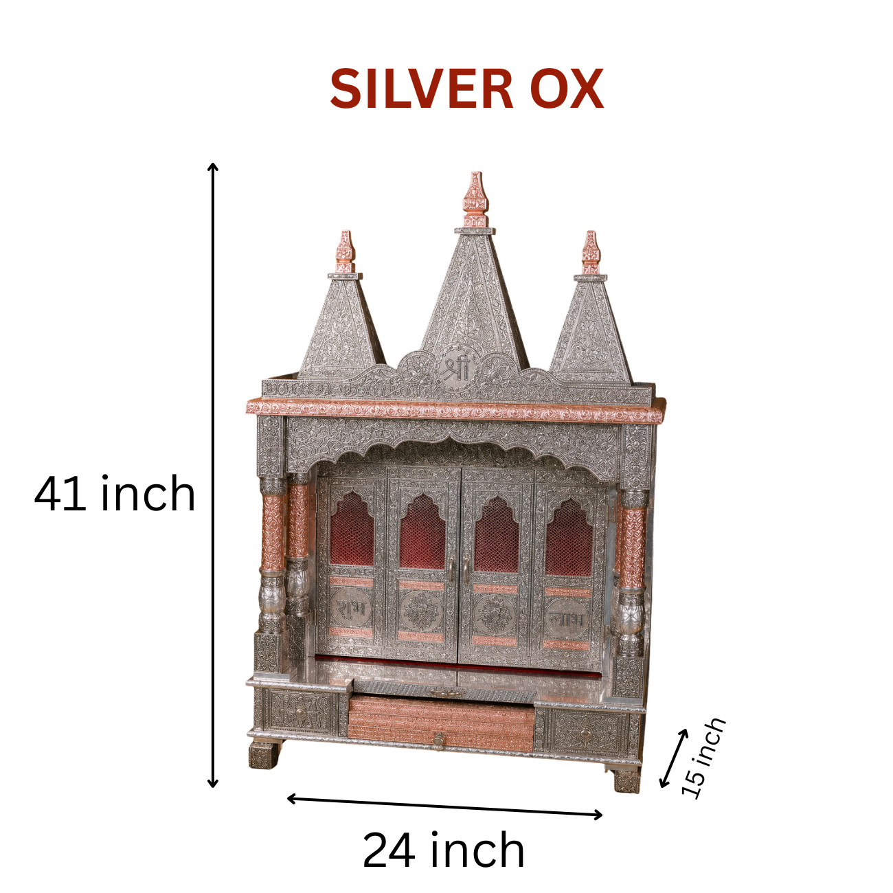 Premium Temple Collection 15 x 24 Inch | Luxury Handcrafted Pooja Mandir for Home