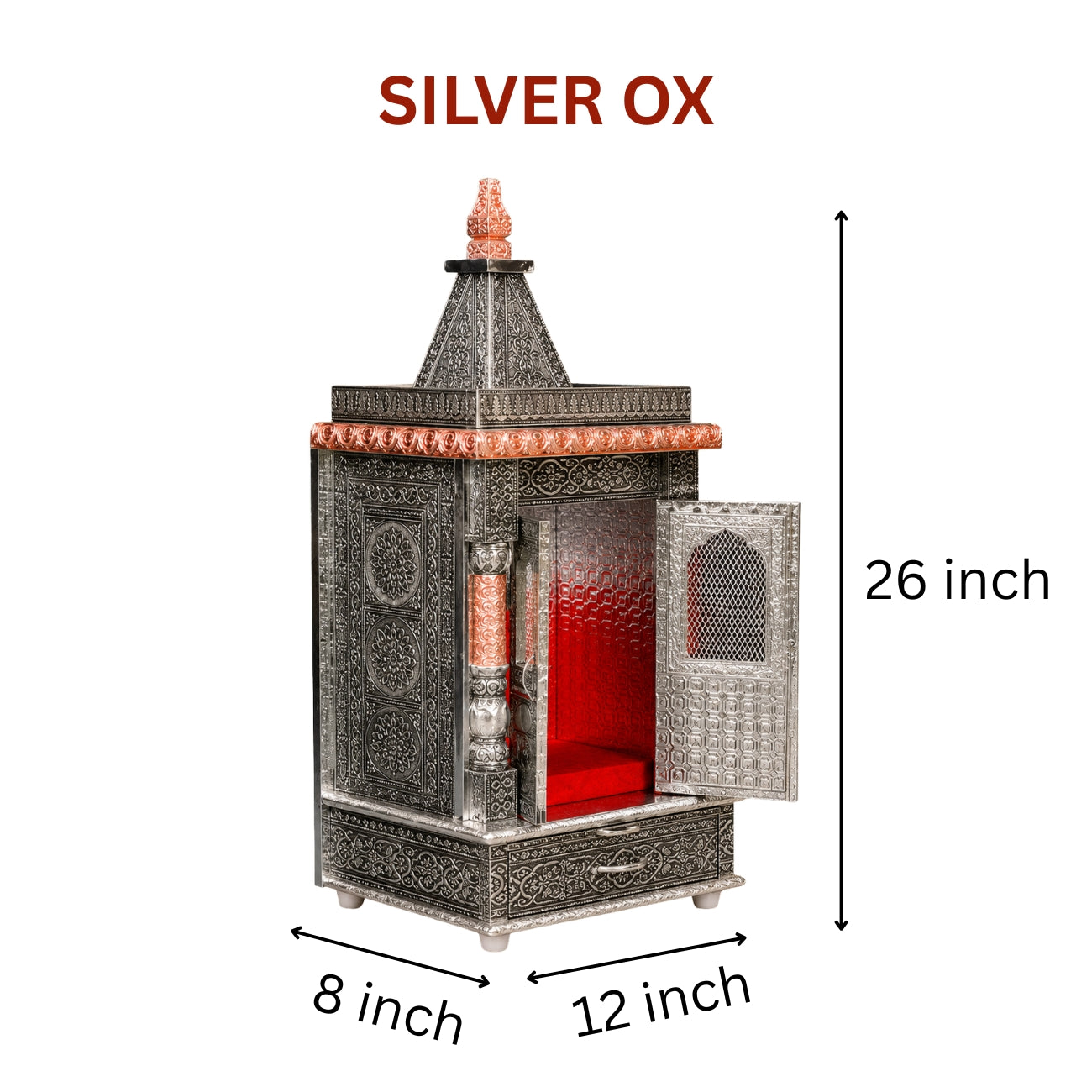 Premium Temple Collection 8 x 12 Inch | Luxury Pooja Mandir for Home