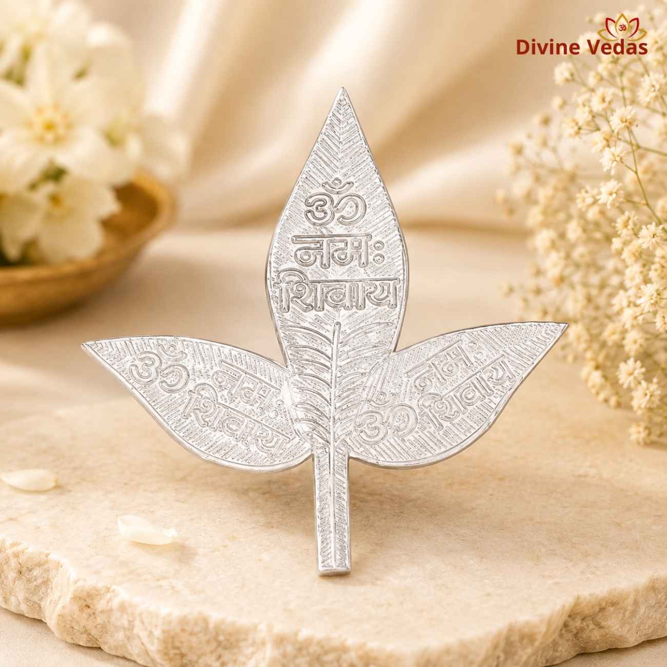 Silver Belpatra 5g for Shivling Puja | Chandi Bel Patra for Lord Shiva | Divine Vedas