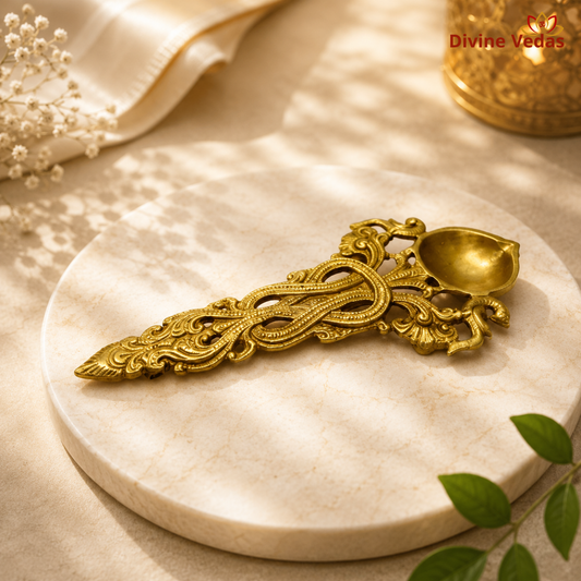 Spiritual Brass Camphor Aarti Diya