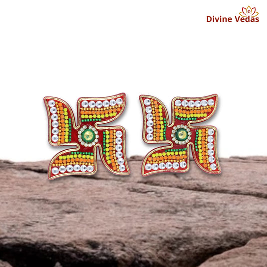 Swastik Set with Color Bead Detailing