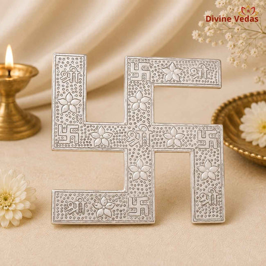 Swastik Symbol in Silver 20g | Chandi Swastik for Pooja, Home Mandir & Vastu | Divine Vedas