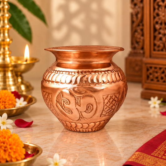 Tamba Ka Lota Copper Kalash for Puja & Hindu Rituals | Divine Vedas