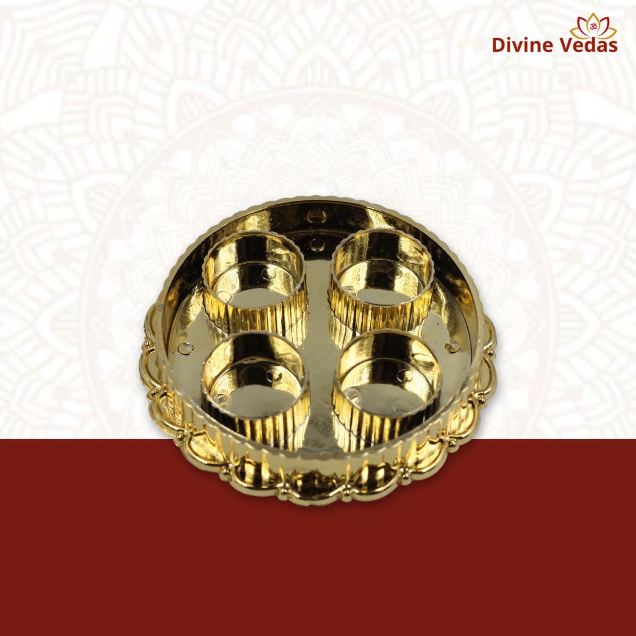 Traditional Pooja Haldi Kumkum Container with Lid