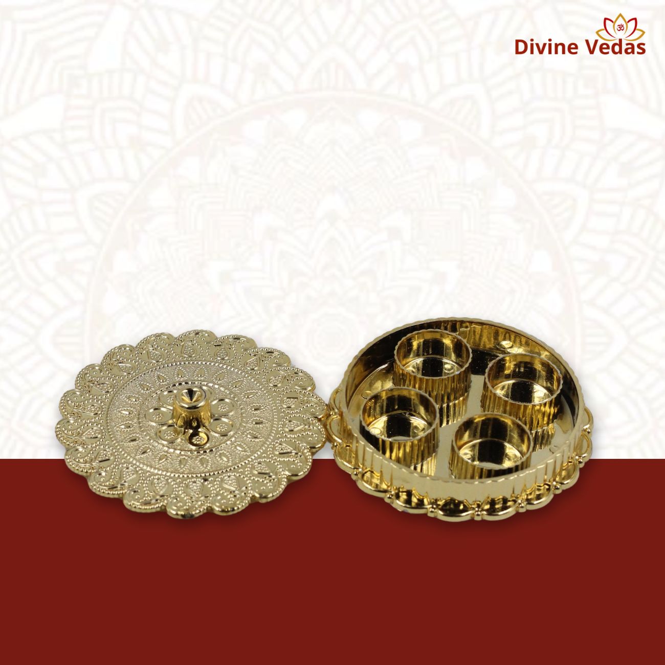 Traditional Pooja Haldi Kumkum Container with Lid