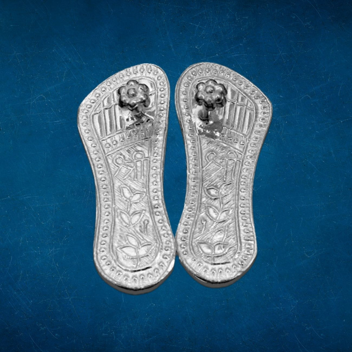 Big Shree Charan Paduka in Silver 5g | Silver Lakshmi Charan for Pooja