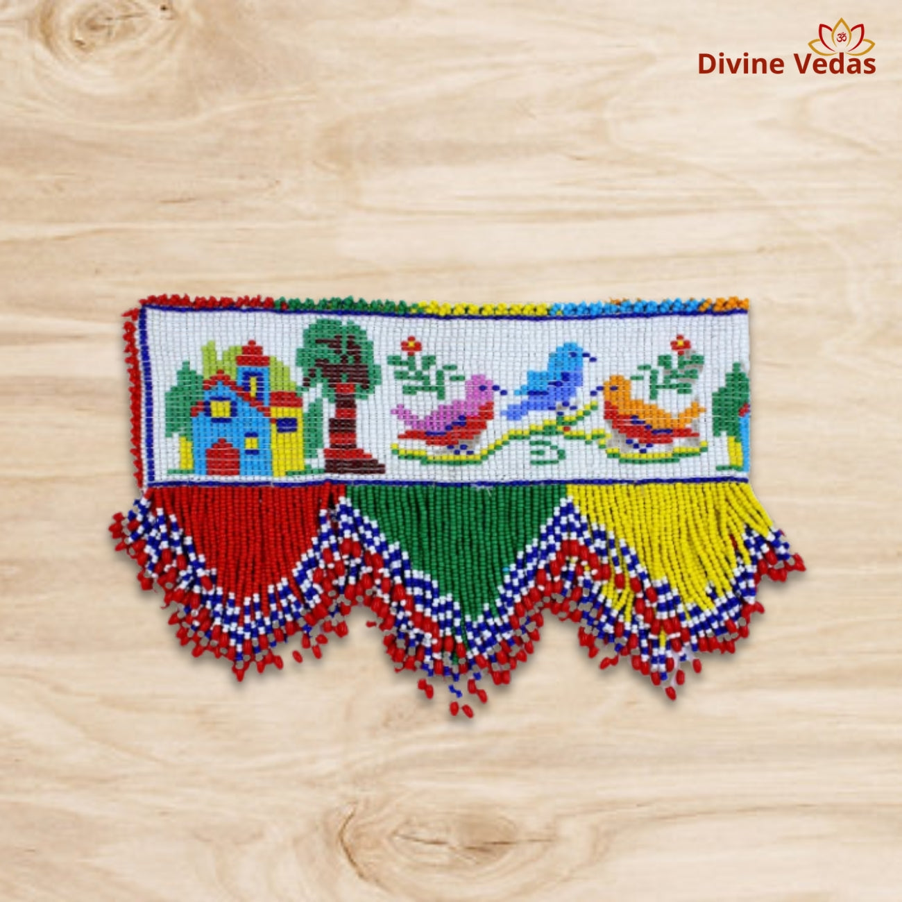 Village Scene Beaded Toran – Handcrafted Decorative Entrance Hanging