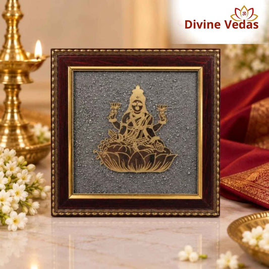 Goddess Lakshmi Golden Frame for Home & Puja Room